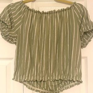 Light green striped American Eagle top. Size small.
